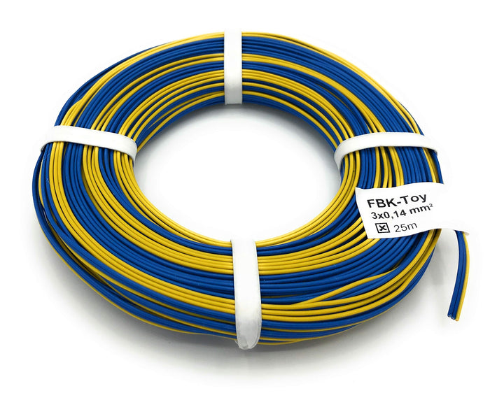 L318/25 Kabel - Kupferlitze 3 x 0,14 mm² (1x18x0,10 mm) - Drillingsleitung - 25 m Ring (Märklin-Farb