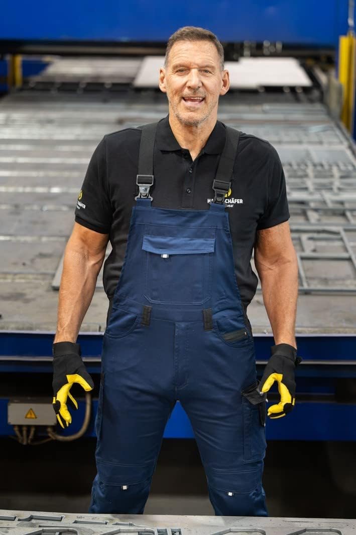 Hans Schäfer Workwear HSW Professional – Latzhose für Herren – Lange Arbeitshose mit Knietaschen – B