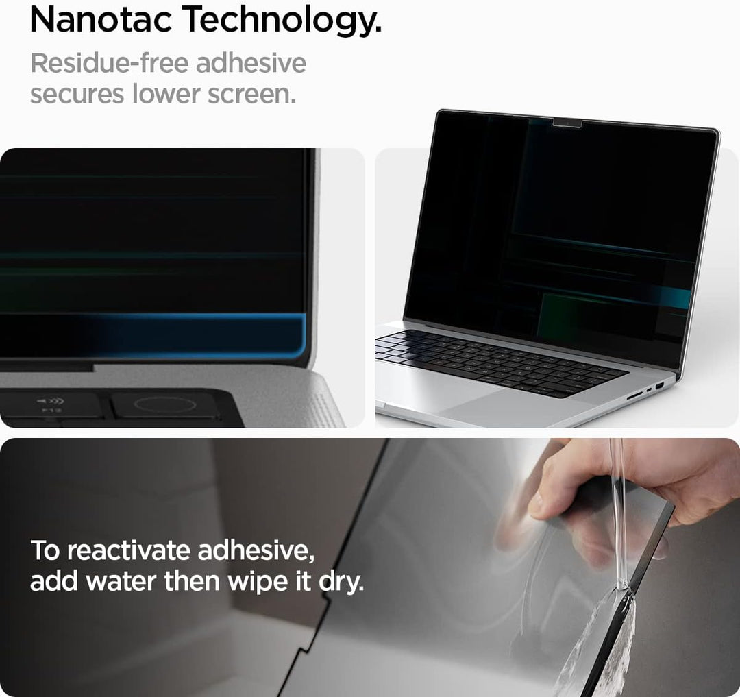 Spigen SafeView Magnetischer Blickschutzfilter für MacBook Pro 14 Zoll (ab 2021, M3 / M3 Pro / M3 Ma