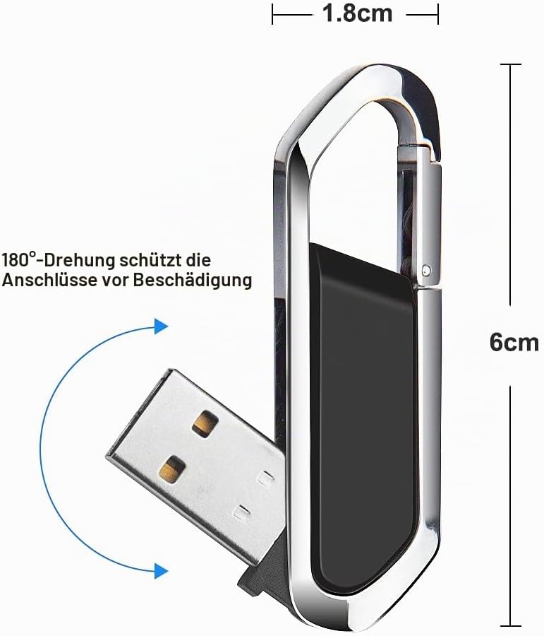 64GB USB-Stick Tragbarer USB-Flash-Laufwerk mit Schlüsselanhänger USB 2.0 Speicherstick für Externe
