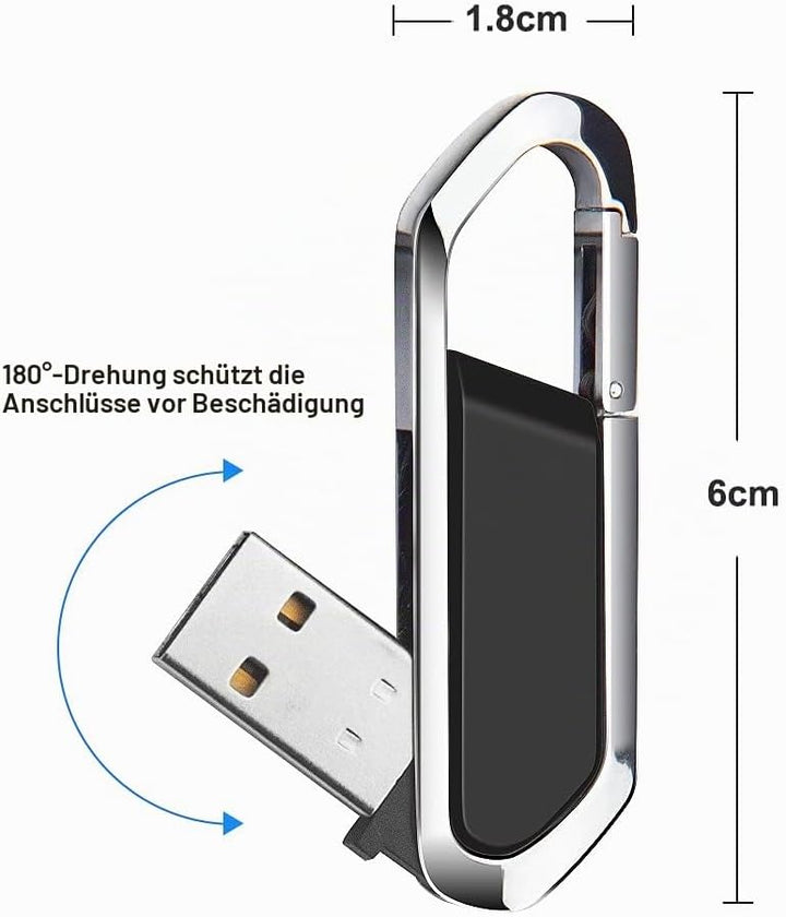 64GB USB-Stick Tragbarer USB-Flash-Laufwerk mit Schlüsselanhänger USB 2.0 Speicherstick für Externe