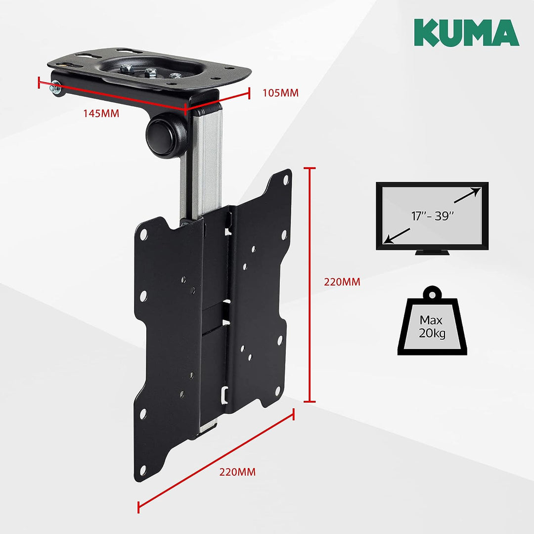KUMA TV Halterung – Tilt Swivel Down VESA Halterung für Kurven- und Flachbildfernseher – Universal F