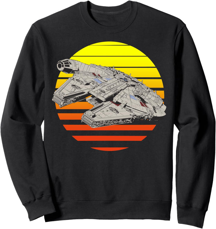 Star Wars The Last Jedi Millennium Falcon Striped Sunset Sweatshirt