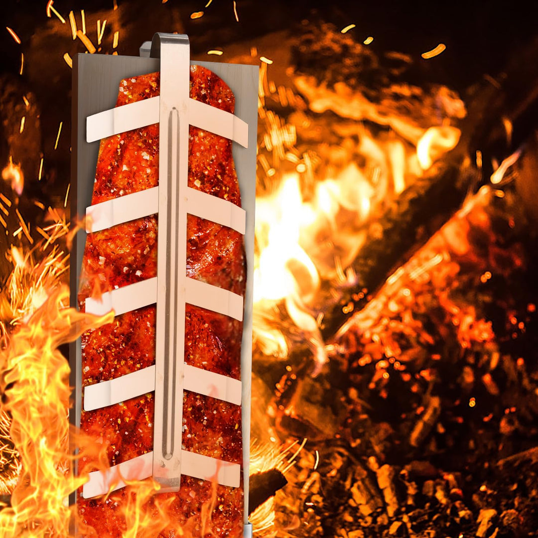 Randaco Flammlachsbretter mit Halterung x2, Flammlachsbrett mit Wendefunktion,Lachsbretter Zum Grill