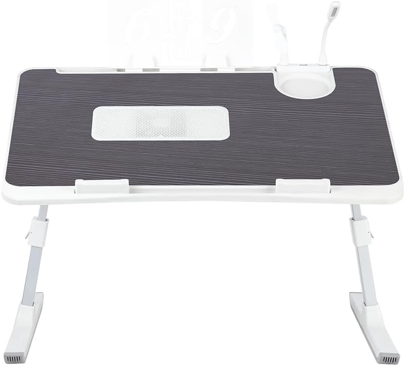 Supfine Betttisch für Laptop, Ständer verstellbar, Höhe und Winkel, Betttablett mit Schublade, integ