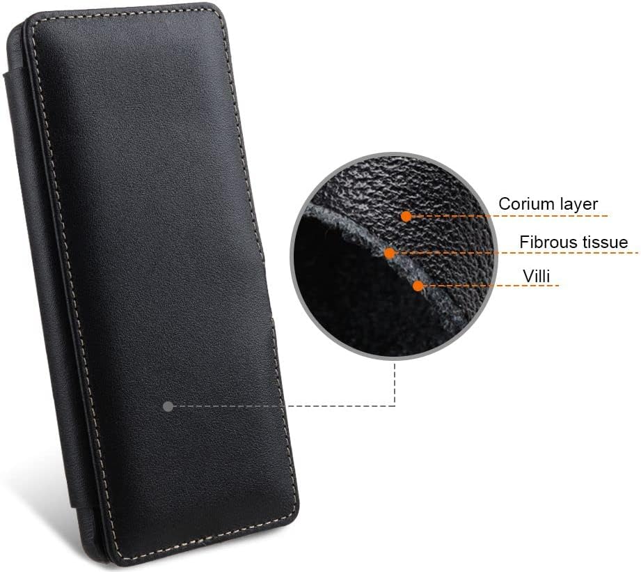 STILGUT Book Case kompatibel mit Google Pixel 6 Pro Hülle aus Leder mit Clip-Verschluss, Lederhülle,
