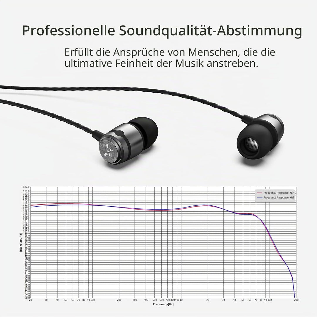 SoundMAGIC E50C Wired Earphones with Microphone, In-Ear HiFi Headphones, Good Noise Isolating Headph