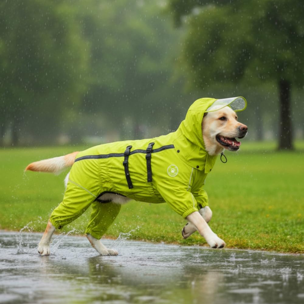 Wasserdichter Hunderegenmantel Leichter hundepullover mit integrierten beinabschlüssen und Abnehmbar