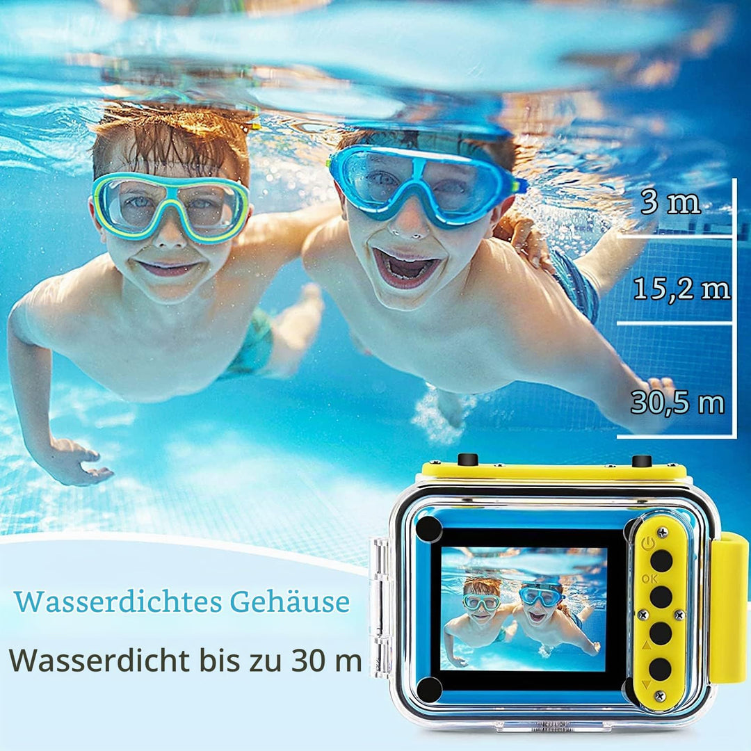 GKTZ Kinderkamera wasserdichte,Unterwasserkamera-1080P Selfie Digitalkamera Fotoapparat für Kinder,