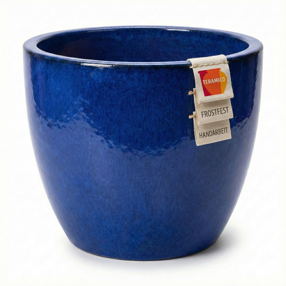 Teramico Premium Pflanzkübel Keramik glasiert – 100% Frostfest & Handarbeit. Blumenkübel mit Loch fü