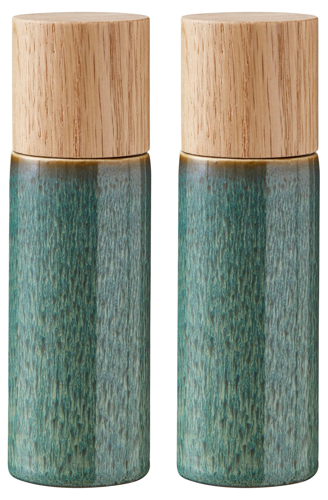 BITZ Salz- und Pfeffermühle, 2 Gewürzmühlen aus Steingut (Salzmühle + Pfeffermühle), 2er-Set, 16,7 c