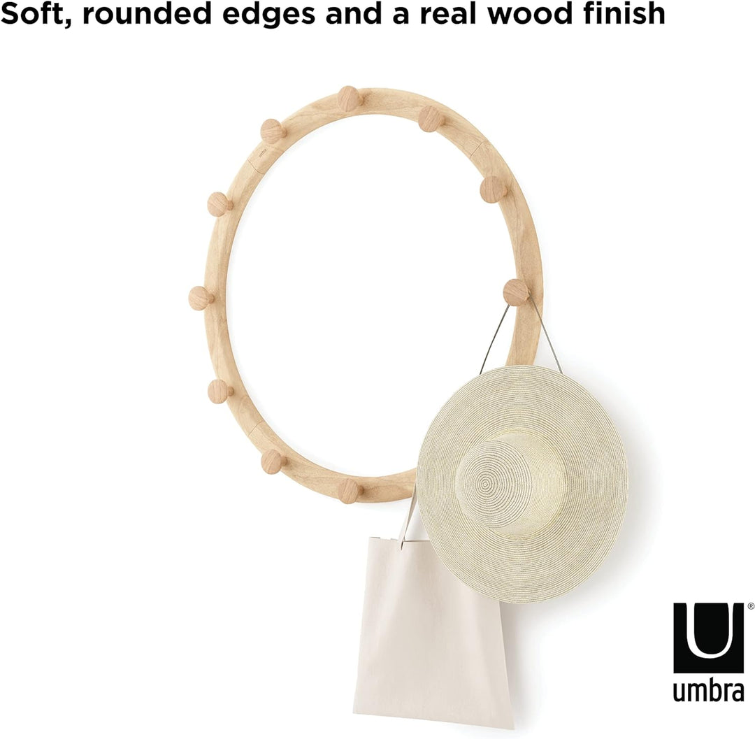 Umbra Slinka Wandgarderobe, Modulare Garderobenleiste mit 12 Haken, Holz, Natur, Einheitsgrösse, Nat