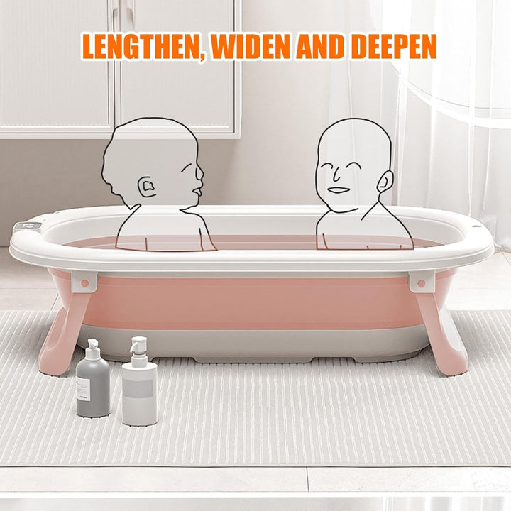 Faltbare Baby Badewanne mit Rutschfestem Kissen – Babywanne Ergonomisch, Tragbare Badewanne für Neug