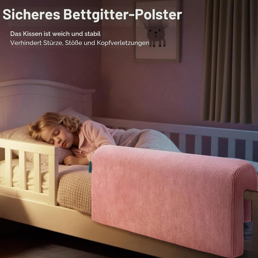 AEOCOO Bettkantenschutz für Kinderbetten 90 cm – weiche Memory-Schaum Bettumrandung, Rausfallschutz