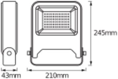 Ledvance LED-Scheinwerfer Endura Schwarz 50W 4500lm 100D - 840 Kaltweiss | IP65 - Symmetrisch