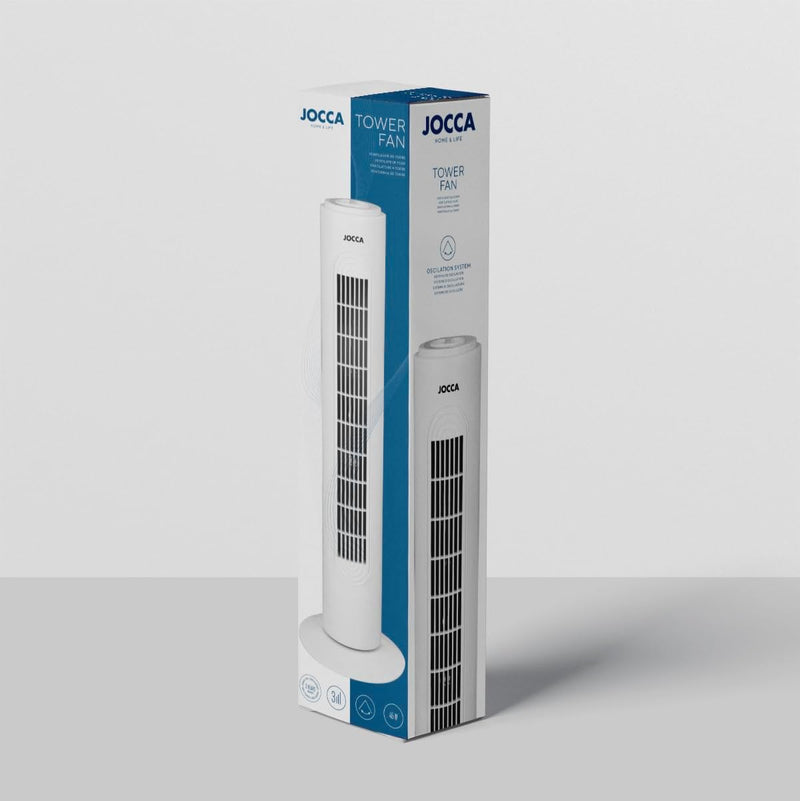 Jocca - Turmventilator 73 cm hoch / 3 Geschwindigkeiten/Oszillationssystem mit kreisförmiger Basis /