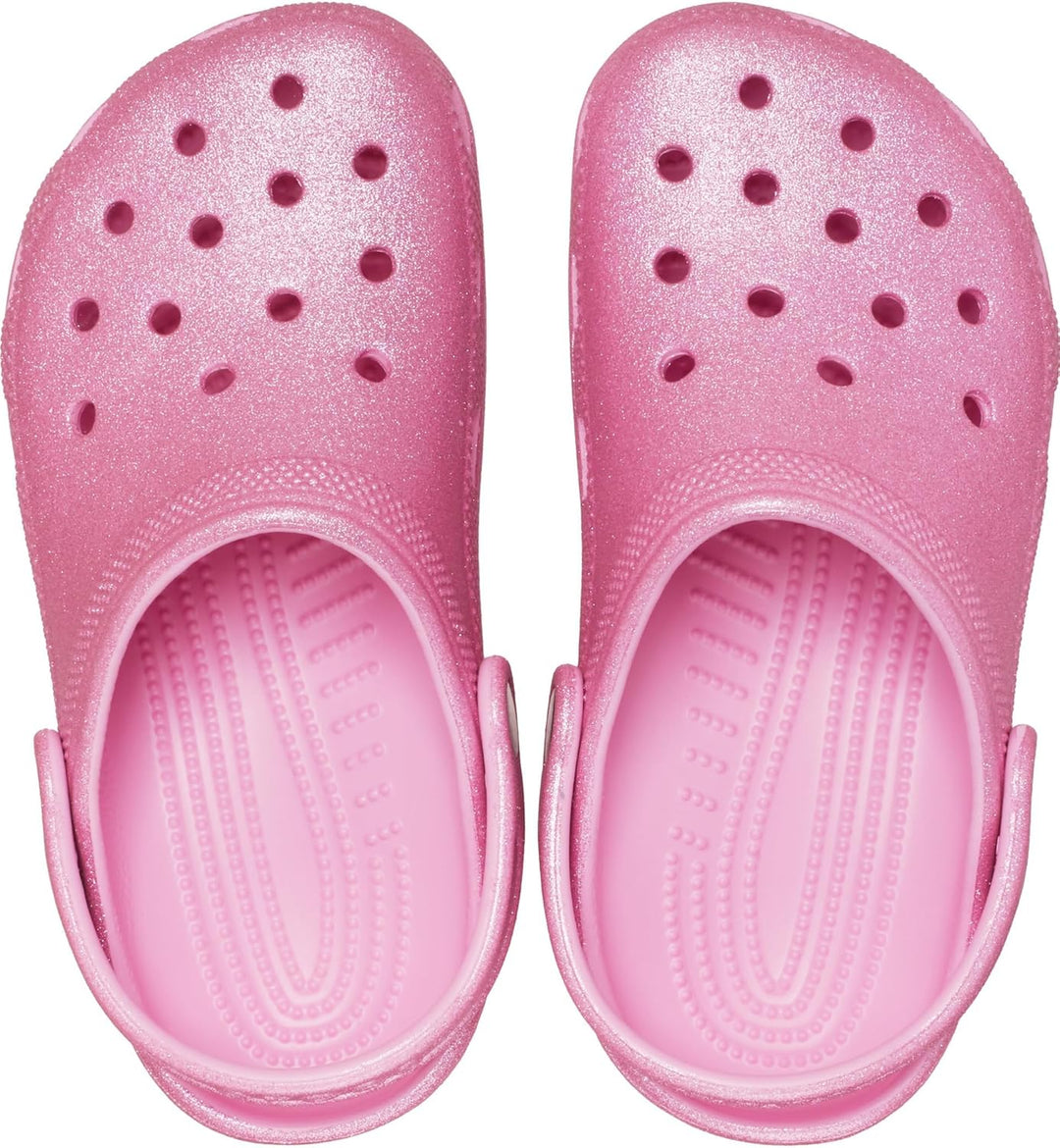 Crocs Unisex Kinder Classic Glitter Clog K Holzschuh, Rosa Tweed Glitzer