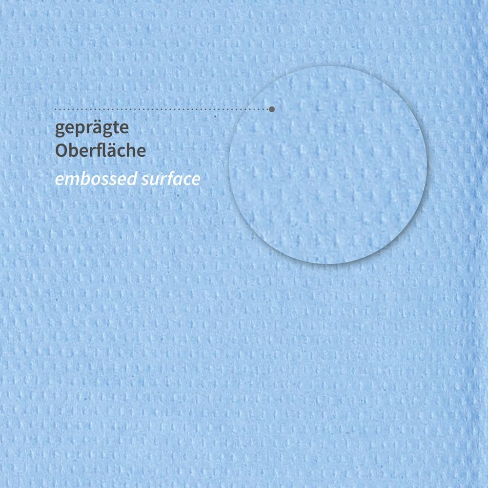 Papierhandtuch, Falthandtuch, Handtuchpapier mit ZZ-Falzung, 2-lagig, 21 x 22,5 cm, blau.