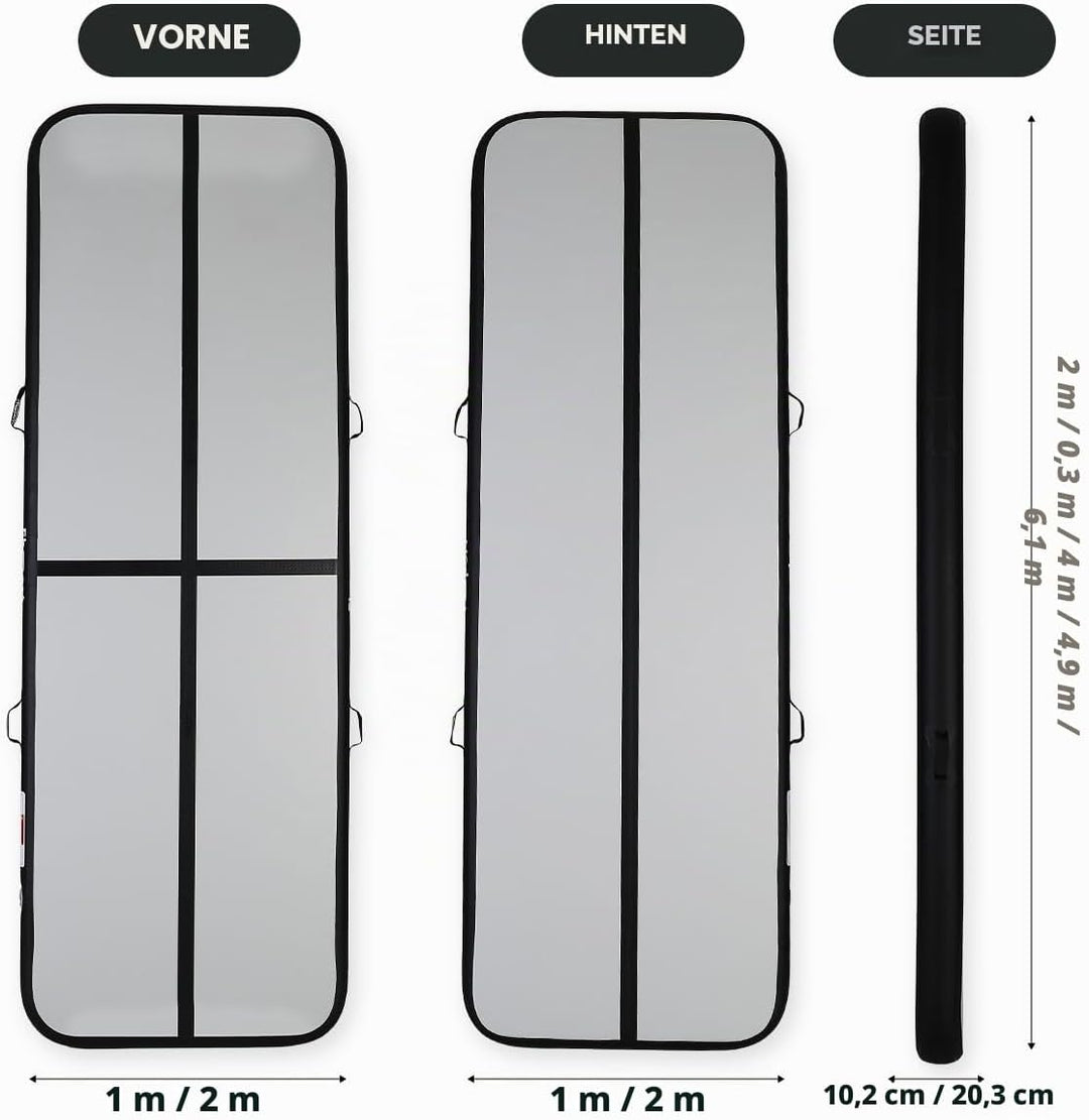 KIKILIVE 10/20CM Hoch Gymnastikmatte Tumbling Matte, 2/3/4/5/6M Aufblasbar Gymnastik Track Matte Air
