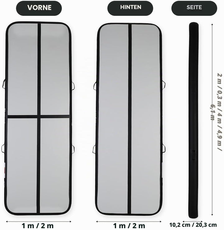 KIKILIVE 10/20CM Hoch Gymnastikmatte Tumbling Matte, 2/3/4/5/6M Aufblasbar Gymnastik Track Matte Air