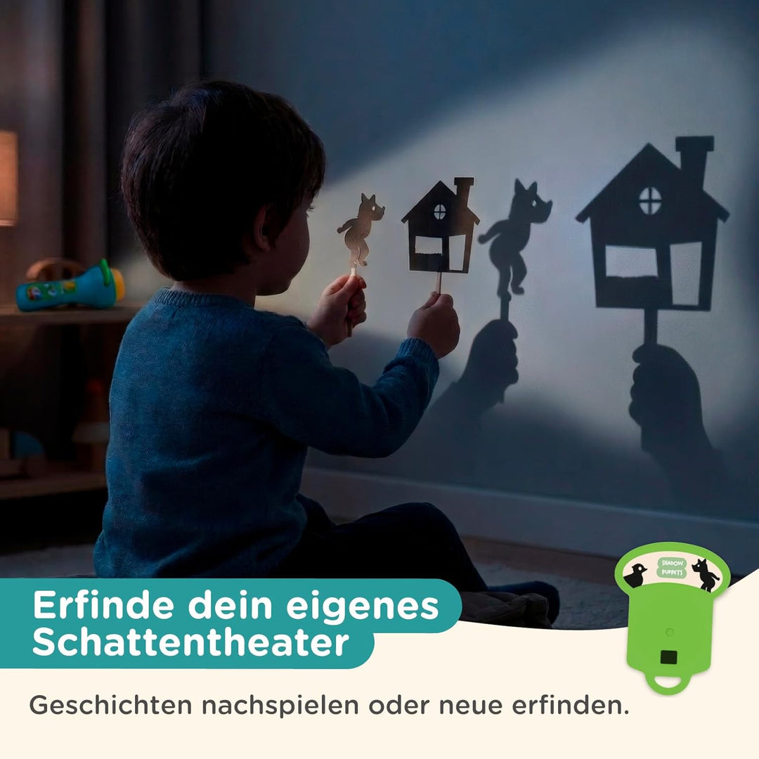 Nene Toys Interaktives Märchenbuch mit Projektor-Taschenlampe & Schattentheater für Kinder ab 3 Jahr