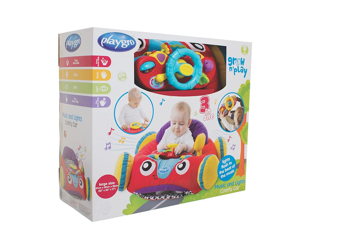 Playgro Tumble Jungle Peek in Roller P Plüschauto in versandfähiger nachhaltiger Verpackung, Plüscha