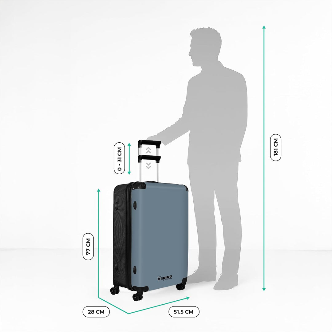 NoBoringSuitcases.com® Koffer XL Gross 77x51.5x28 cm Hartschale Reisekoffer 4 Rollen Leicht Koffer T