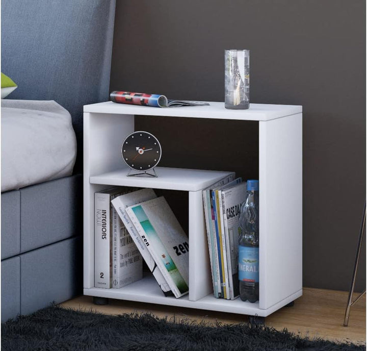 VCM Holz Beistelltisch Couchtisch Sofatisch Nachttisch Wohnzimmertisch Kaffeetisch Zeito Weiss, Weis