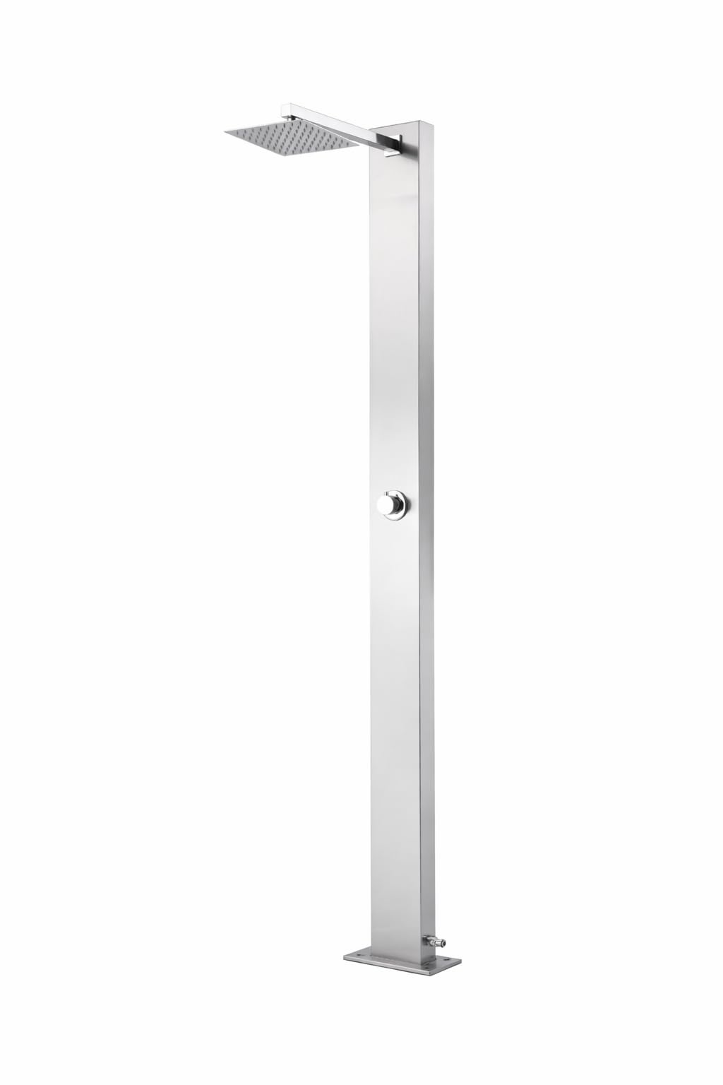 Edelstahl Gartendusche Concept Motion 210 cm Outdoor Dusche mit Regenduschkopf 20x20 cm Pooldusche m