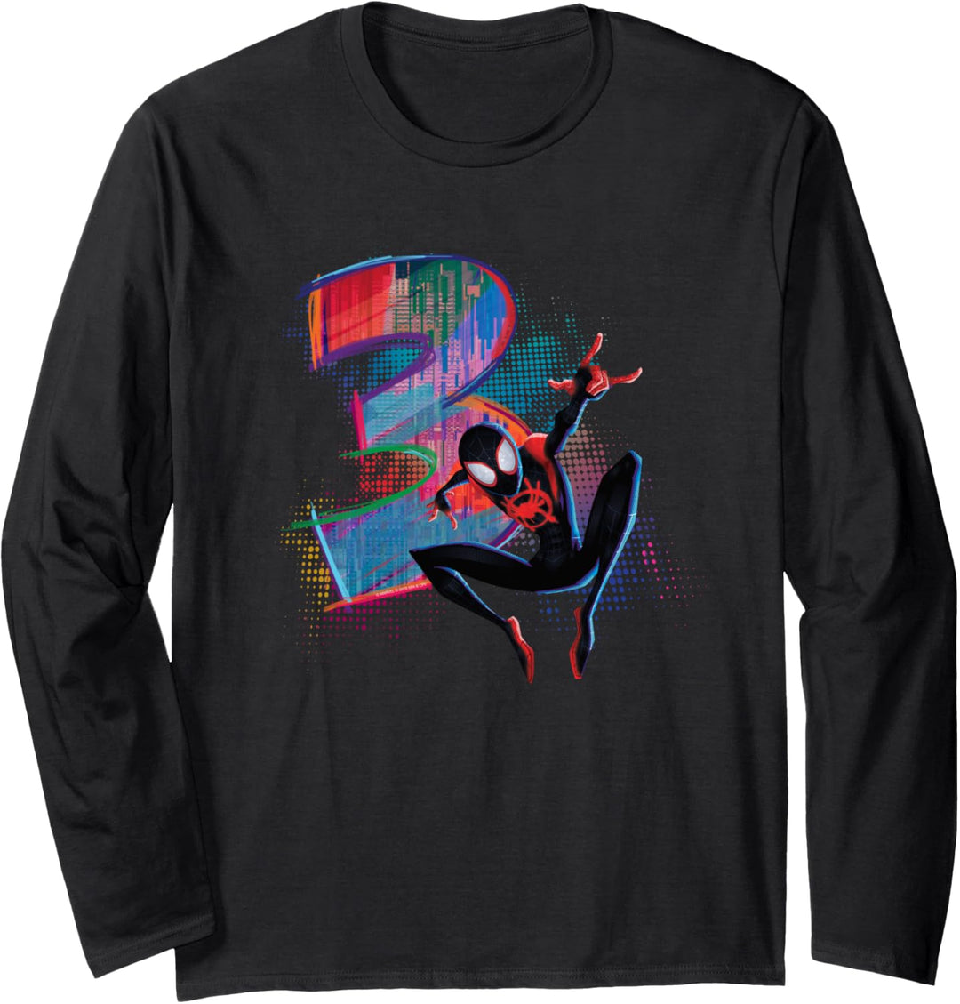 Marvel Spider-Man Miles Morales 3rd Birthday Graphic Langarmshirt