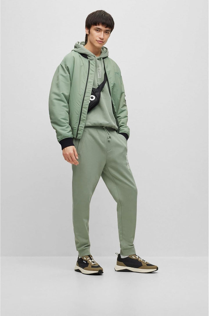 HUGO Herren Diushi Relaxed-Fit Hoodie aus Baumwolle mit Marker-Logos M Light/Pastel Green330, M Ligh