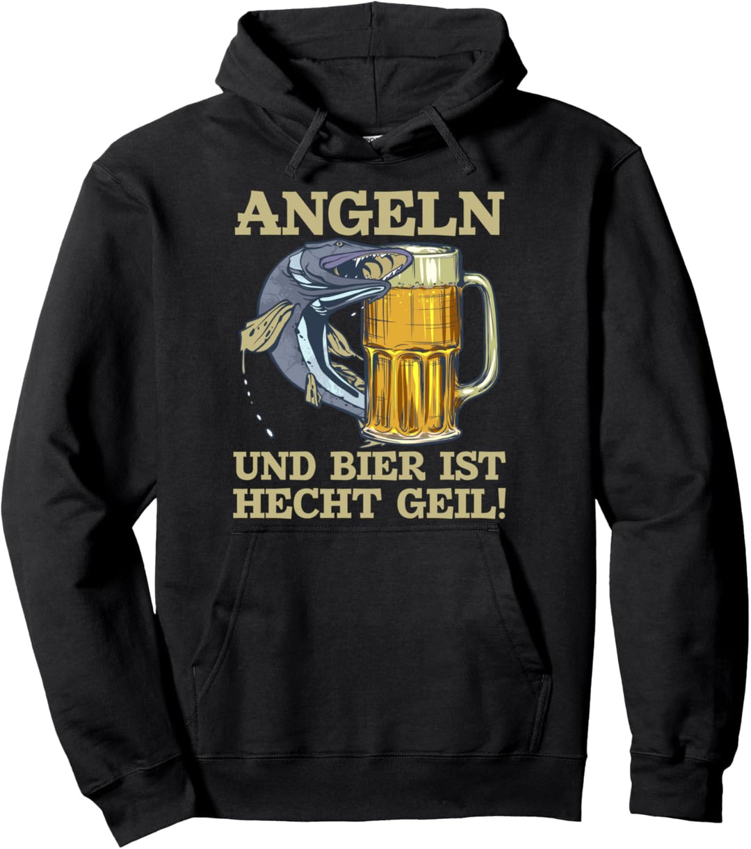 Angeln Und Bier Hecht Geil Angler Männer Spass - Fisch Angel Pullover Hoodie