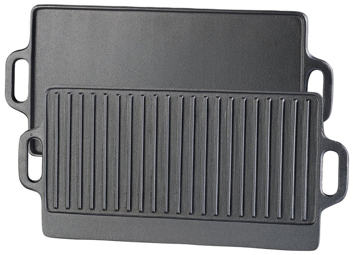 Rosenstein & Söhne Gussplatte: Gusseiserne Wende-Grillplatte für Ofen, Herd und Grill, 51 x 23,5 cm