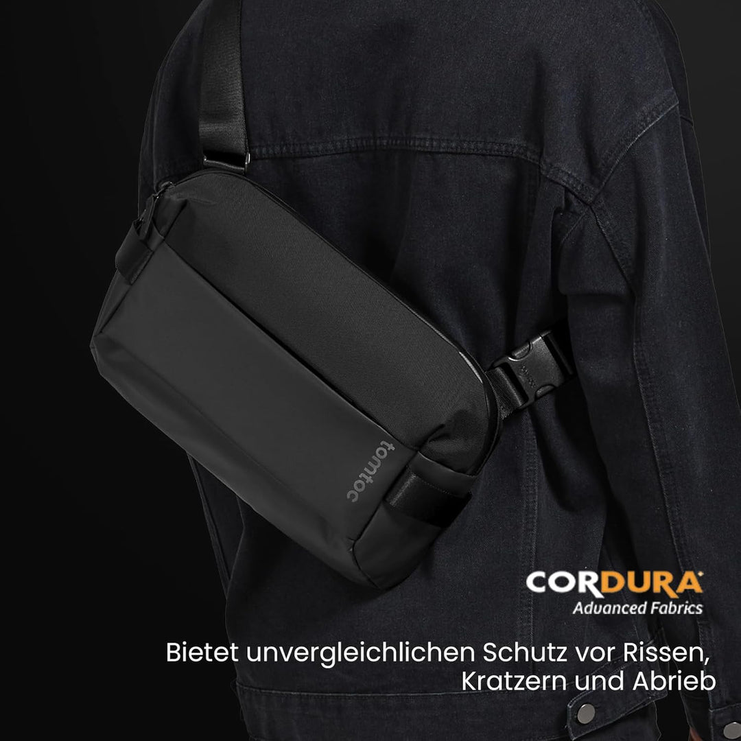 tomtoc Schultertasche für 2024 11-Zoll iPad Pro M4, 11 Zoll iPad Air M2, 7 Liter Herren Umhängetasch