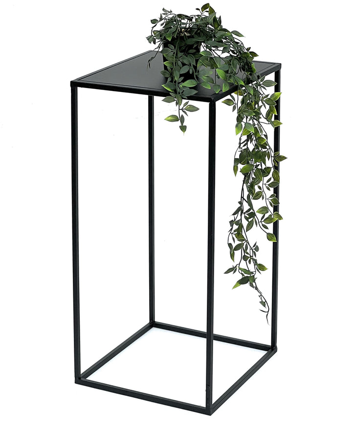 DanDiBo Blumenhocker Metall Schwarz Eckig 60-50 cm Blumenständer Beistelltisch 96312 Blumensäule Mod