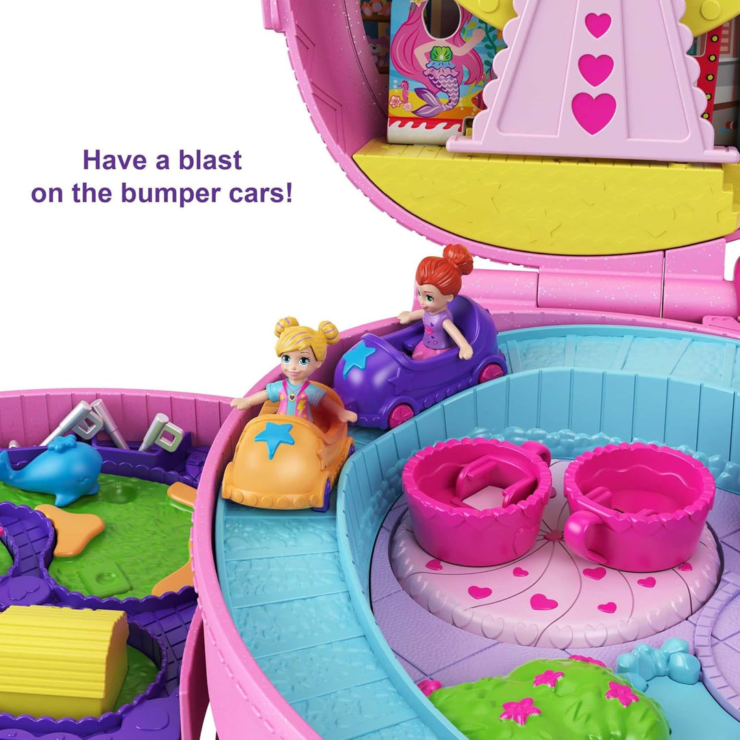 Polly Pocket GKL60 Klein – ganz gross“ Freizeitpark Rucksack mit verstellbaren Trägern, 2 kleinen Pu