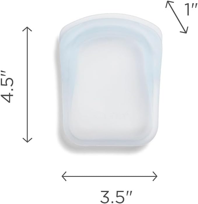 Stasher Bag Premium Silikonbeutel wiederverwendbar für Lebensmittel, 2er-Pack, Klar + Blau | Vielsei
