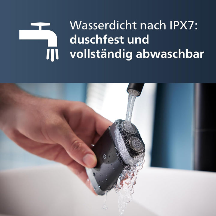 Mini Philips Rasierer, elektrischer Nass- und Trockenrasierer für unterwegs, ComfortCut-Klingensyste