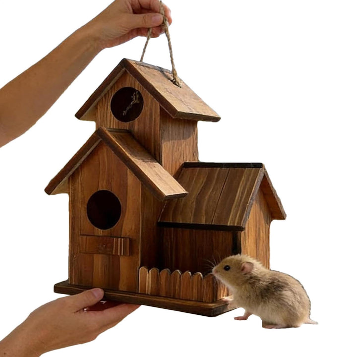 Eichhörnchenhäuser Für Draussen Hölzerner Streifenhörnchen-Futterspender | Hängehaus für Streifenhör