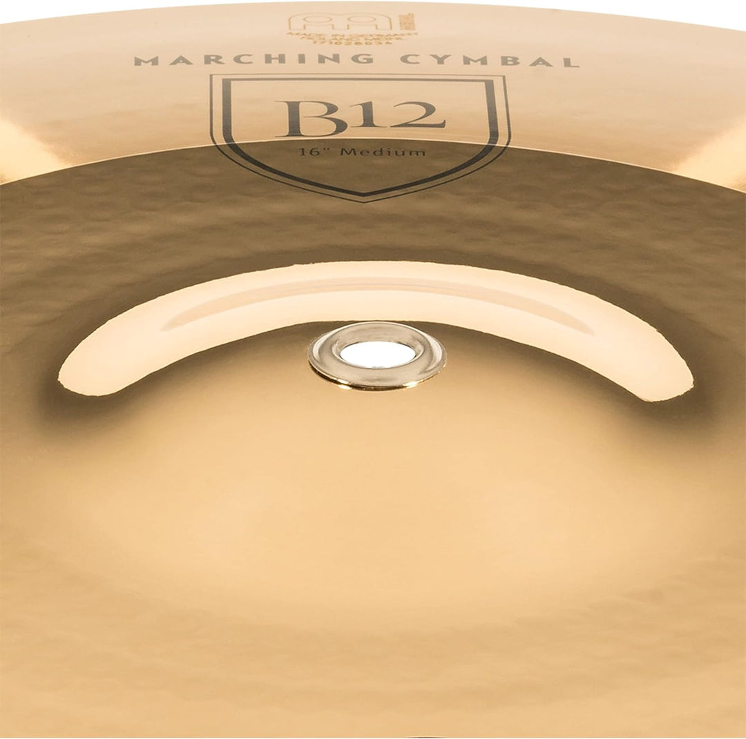 Meinl Cymbals MA-B12-16M Marschbecken Paar Medium B12 Bronze 40,6 cm (16 Zoll) inkl. BR5 Marschbecke