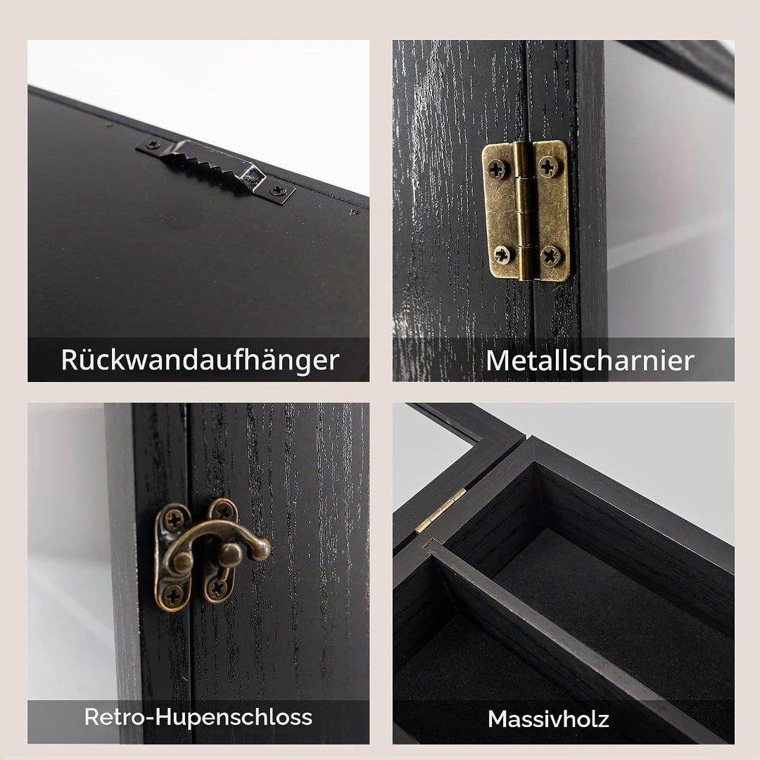 FramePro Grosse Schattenbox Vitrine Rahmen mit Glasfenstertür 3D Bilderrahmen Erinnerungsstücke Meda