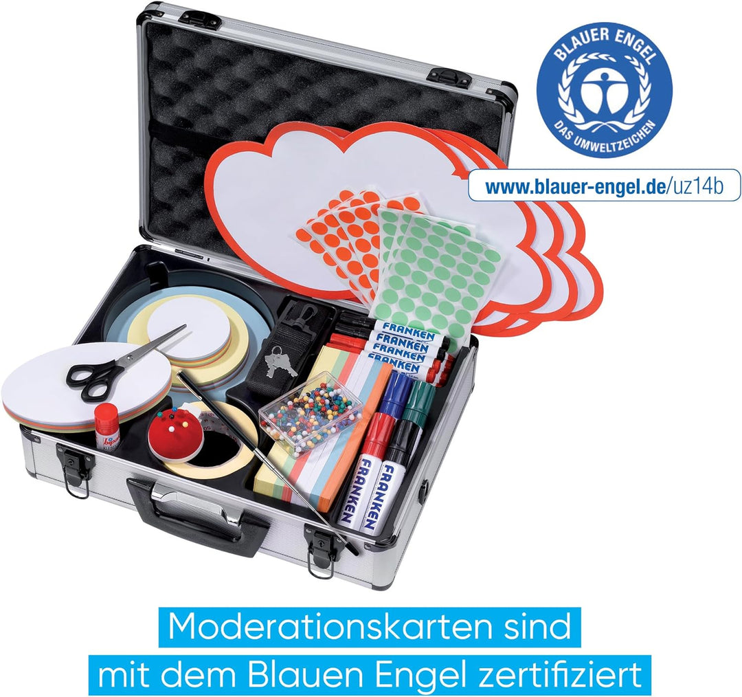 FRANKEN Moderationskoffer Kompakt, Moderatorenkoffer mit Inhalt, über 2.100 Teile, Aluminium, UMMK A