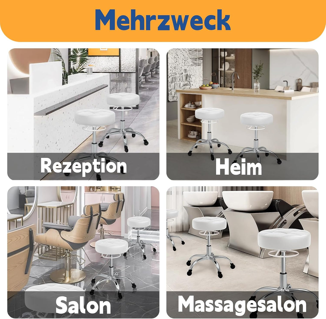 Rollhocker，Hocker höhenverstellbar mit ringheber，Dicker Schaumstoff für weichen Komfort，Stuhl mit Ro