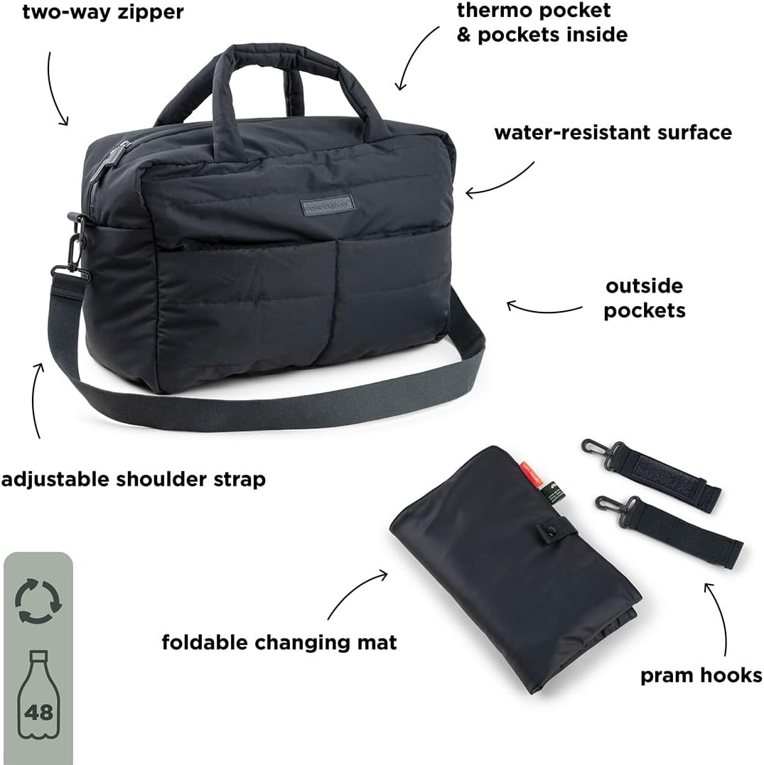 Done by Deer Gesteppte Wickeltasche - Wickelunterlage und zwei Haken für den Kinderwagen enthalten -