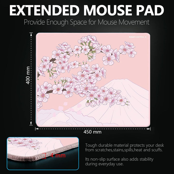 X-Raypad Aqua Control 2 AC2 Sakura Gaming-Mauspad, Ultra-Hochpräzisions-Mauspad mit Perfekter Geschw