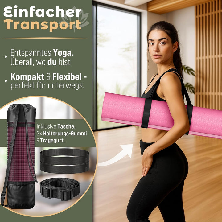 Yogamatte Phthalatfrei | Gymnastikmatte rutschfest | Fitnessmatte schadstofffrei | Trainingsmatte mi