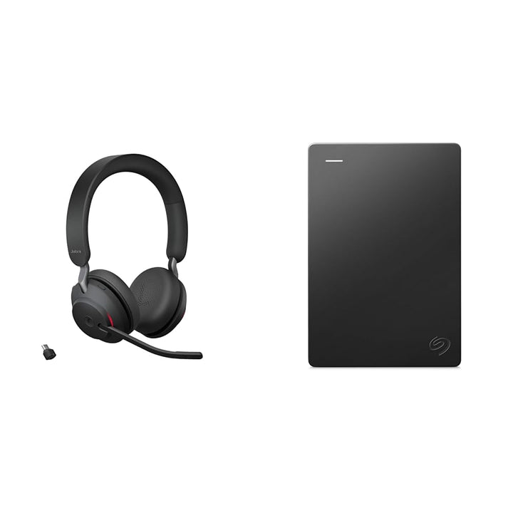Jabra Evolve2 65 Wireless PC Headset & Seagate Portable Drive 1TB tragbare Externe Festplatte, 2.5 Z