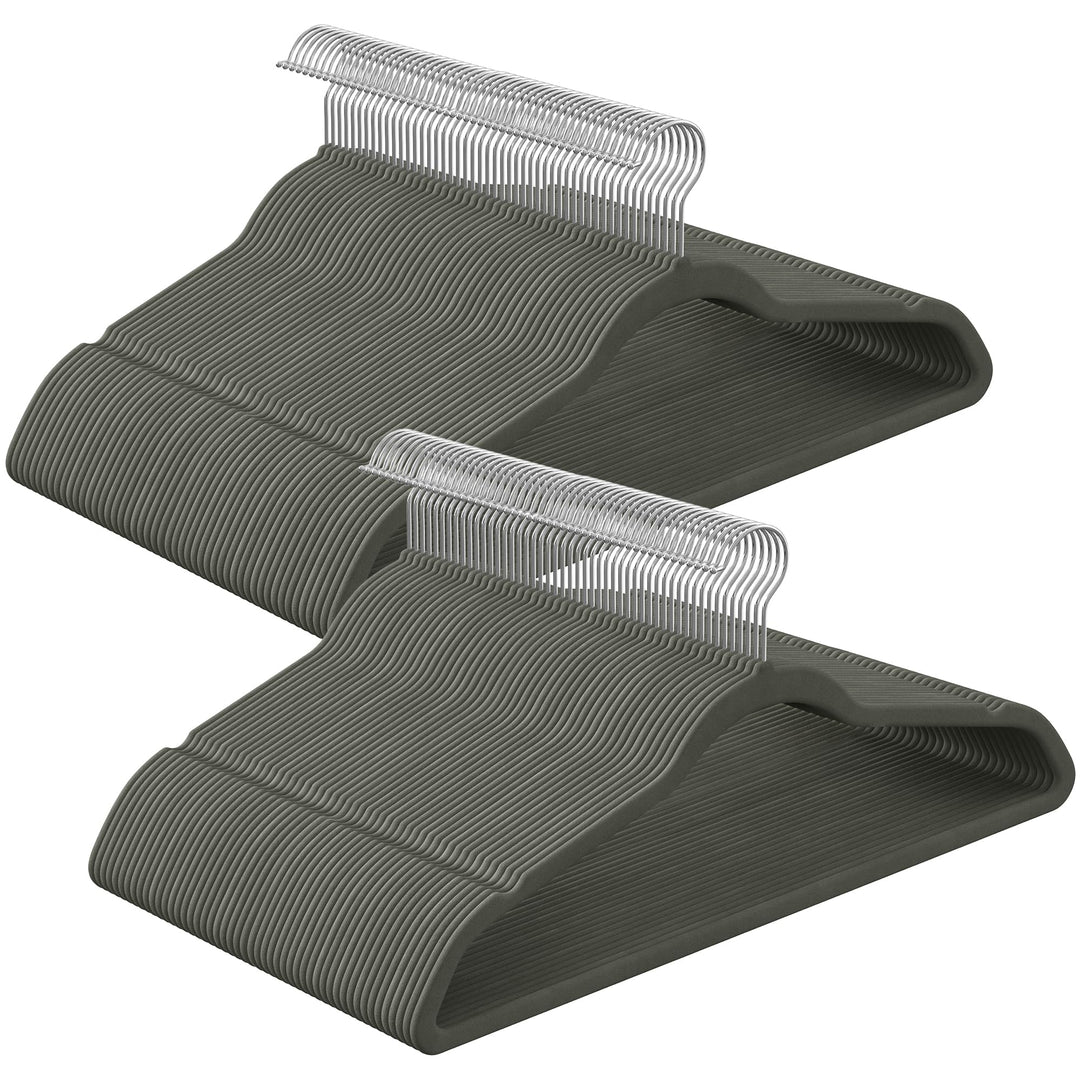 SONGMICS Kleiderbügel Samt, 100er Set, Bügel, Jackenbügel, 41,5 cm breit, Anzugbügel, dünn, gut bela