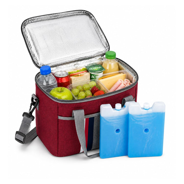 Kühltasche 31x20x27 cm - Grosse Isoliertasche - Inklusive 2 Kühlakkus - Oxford 600D - Camping - Pick
