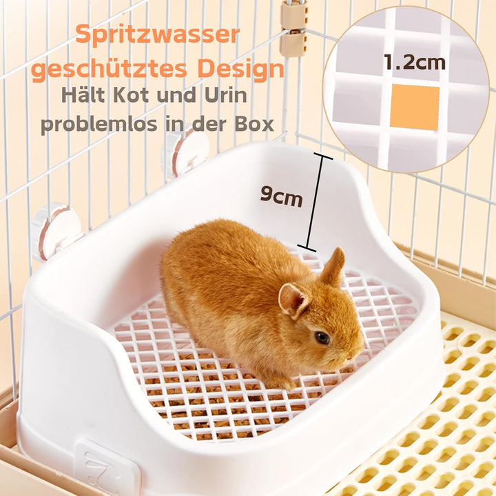 Kaninchen Toilette, Mittelgross Kleintier Katzentoilette für Käfige Abnehmbar Ecktoilette Töpfchentr